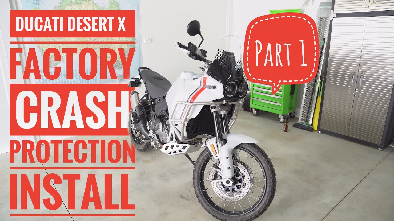 Установка заводской защиты от столкновений Ducati Desert X, часть 1