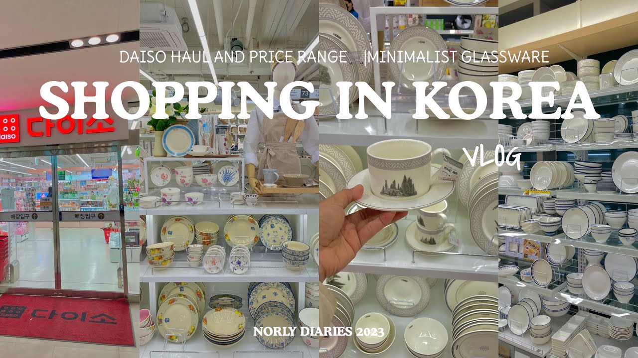 SHOPPING IN KOREA🇰🇷|DAISO MINIMALIST GLASSWARE|PRICE RANGE AND HAUL🛒🛍️