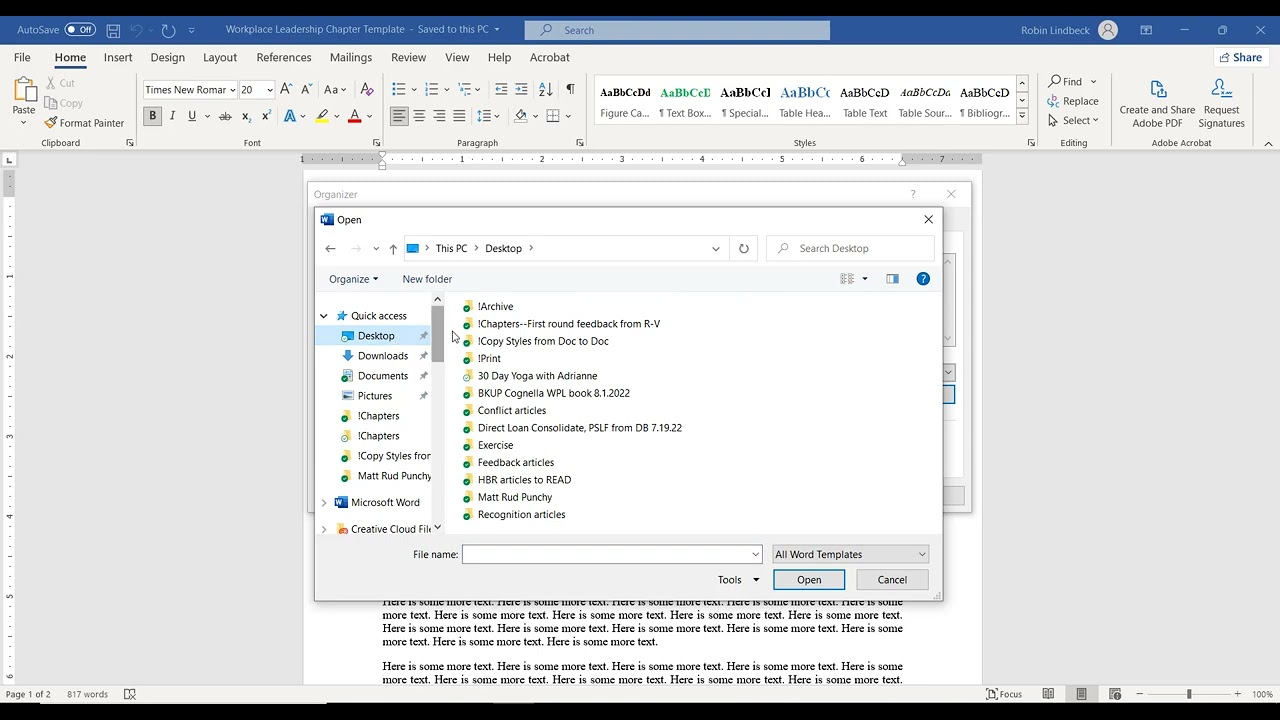 Copy MS Word Styles from one Document to Another