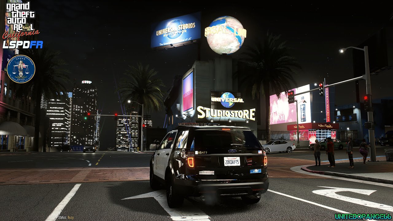 GTA V - LSPDFR 0.4.9🚔 - LA Revo - LAPD - 2013 FPIU - Downtown Hollywood Patrol | Выстрелы - 4K