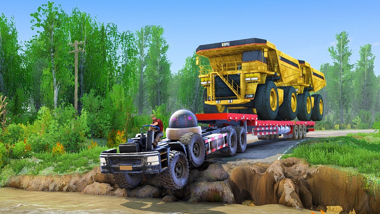 The CRAZY Moment Heaviest Mining Truck Crosses Treacherous Water