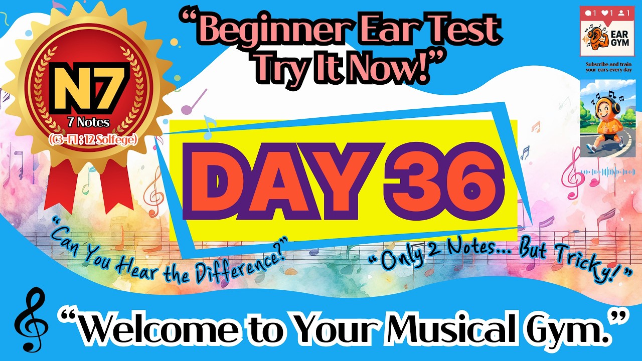 Beginner Ear Training Day 36 - StarterㅣBass-Clef : 7Notes | EarGym