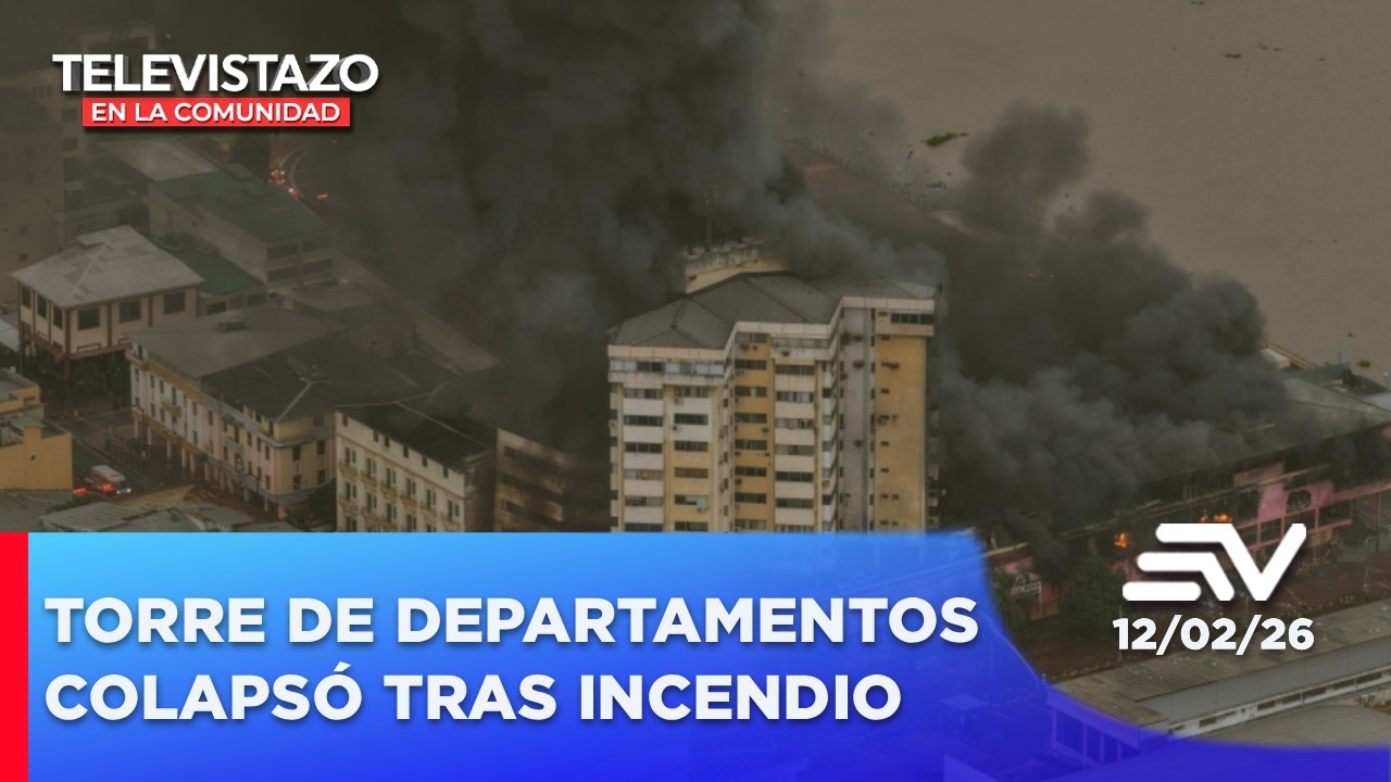 Torre de departamentos colapsó tras incendio | Televistazo Comunidad Guayaquil