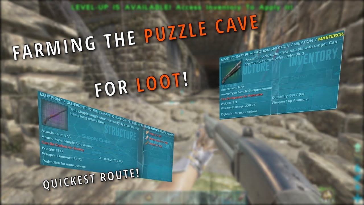 HIDDEN UNDERWATER PUZZLE CAVE LOOT ROUTES - ARK Lost Island