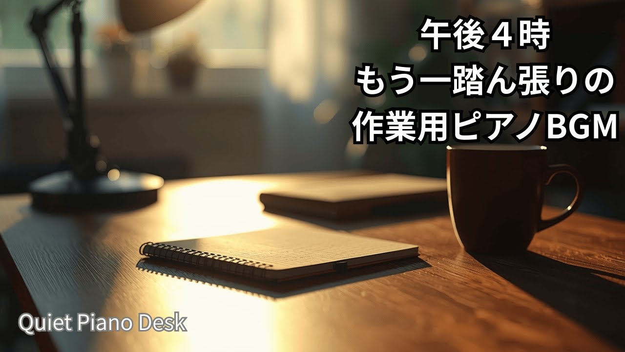 午後４時｜集中を切らさない｜もう一踏ん張りの作業用ピアノBGM