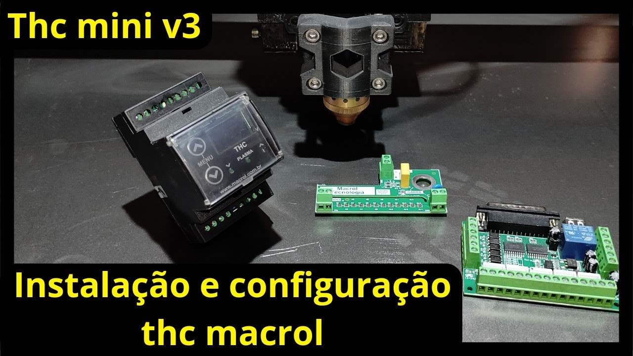 como instalar e configurar THC mini v3 da macrol para placa de porta paralela. corte plasma CNC