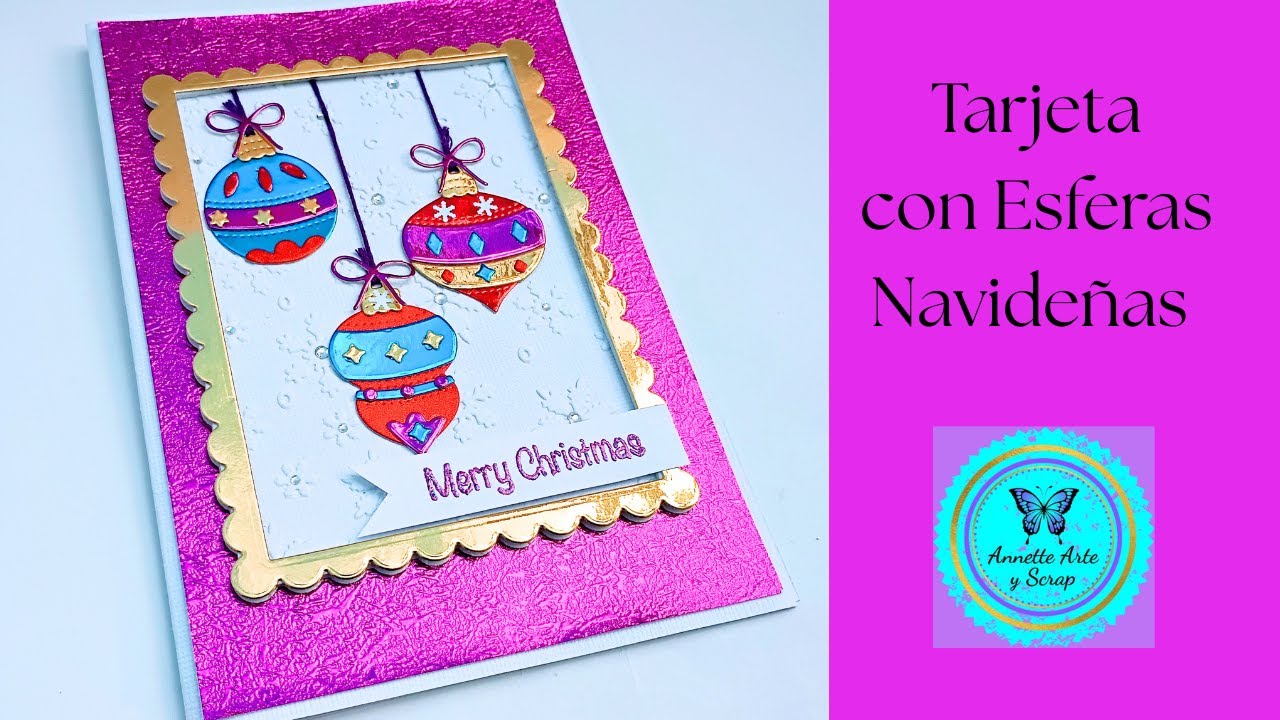 Tarjeta con Esferas Navideñas