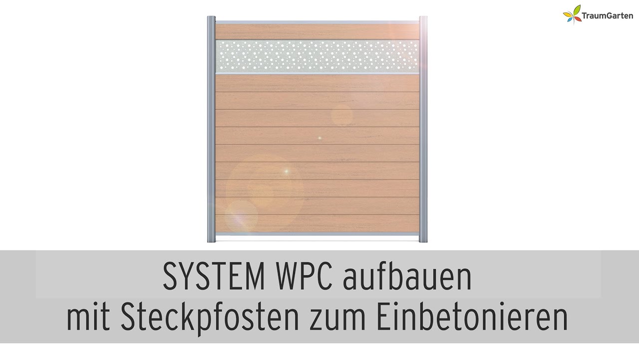 WPC Sichtschutz aufbauen - SYSTEM Steckzaun von TraumGarten