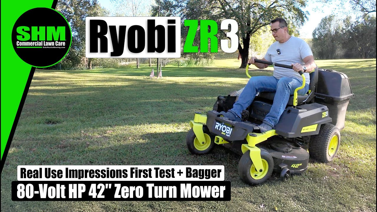 Газонокосилка Ryobi ZR3 80 В, 42 дюйма, с нулевым радиусом поворота — первый тест + травосборник ...