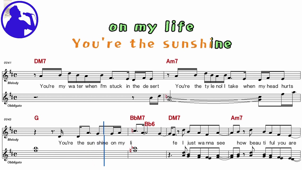 HER - Best Part karaoke version sheet music for players,chorus added(Ye karaoke)