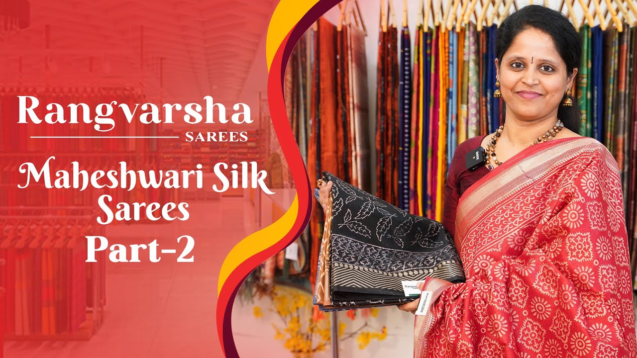 Maheshwari Sarees - Rangvarsha Sarees - Soft and attractive block printed sarees