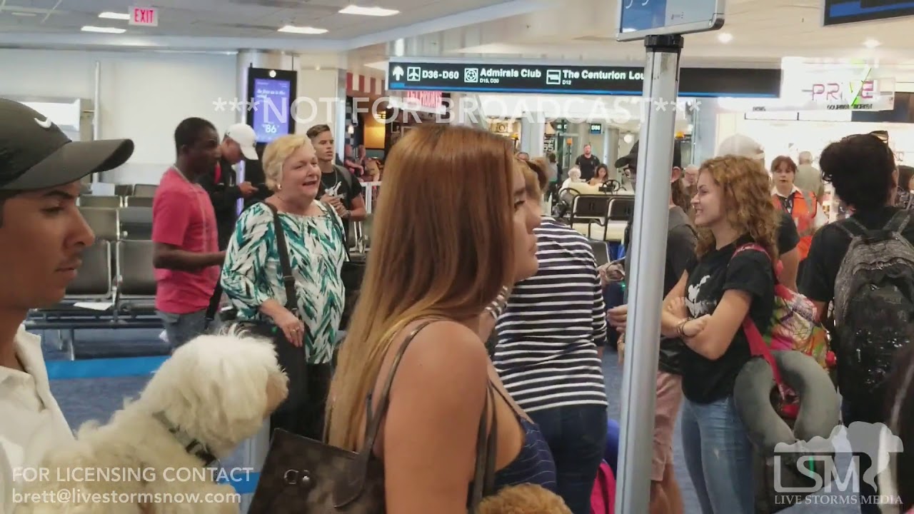 10-3-2017 San Juan, Puerto Rico to Miami International, from crowded airport to relief aid in Miami
