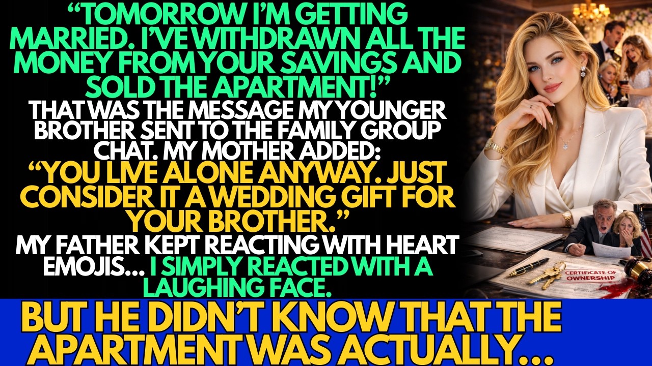 My younger brother stole my savings and even sold my apartment for his wedding—then he found out it…