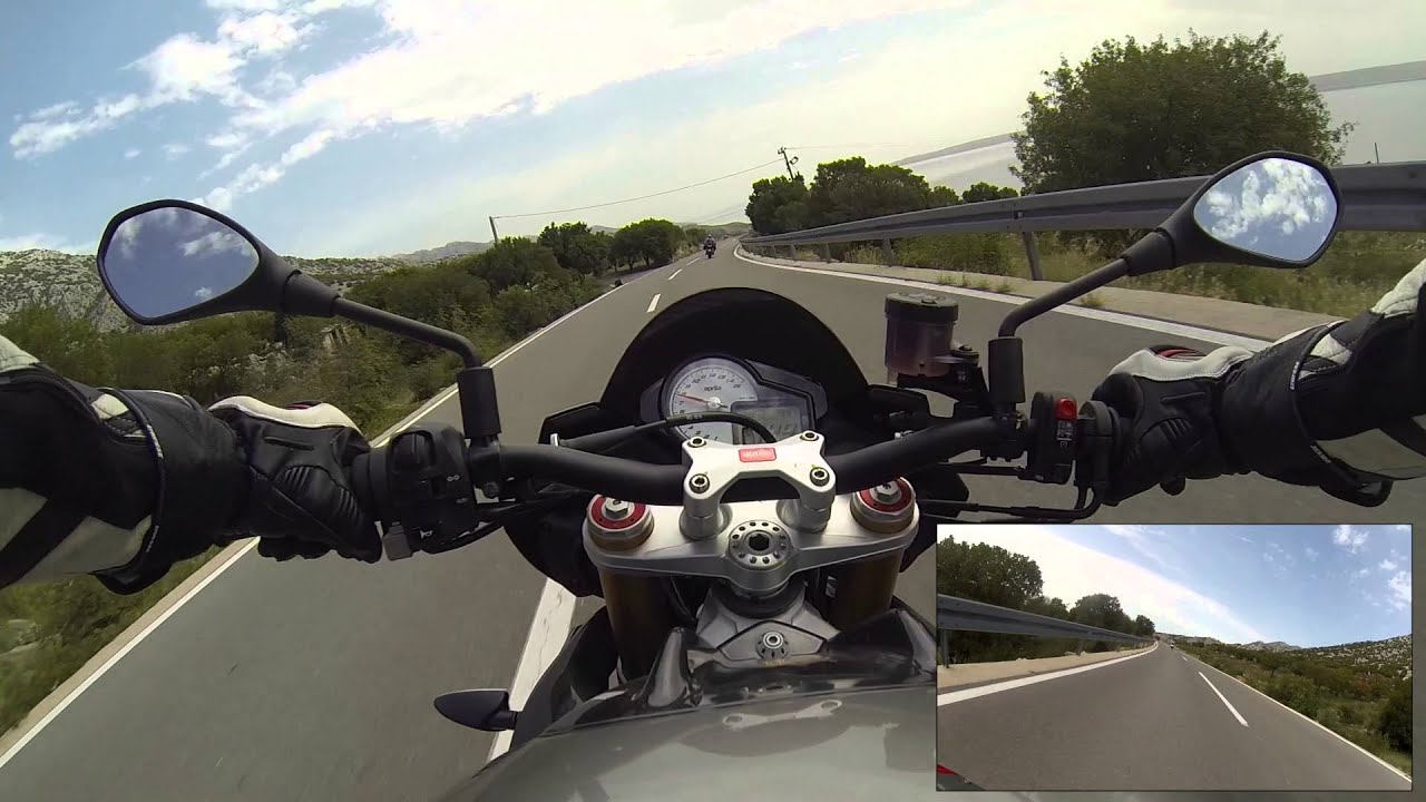 Aprilia Tuono V4 1100 RR onboard - Ride the D8 - Jadranska Magistrala - from Karlobag to Paklenica