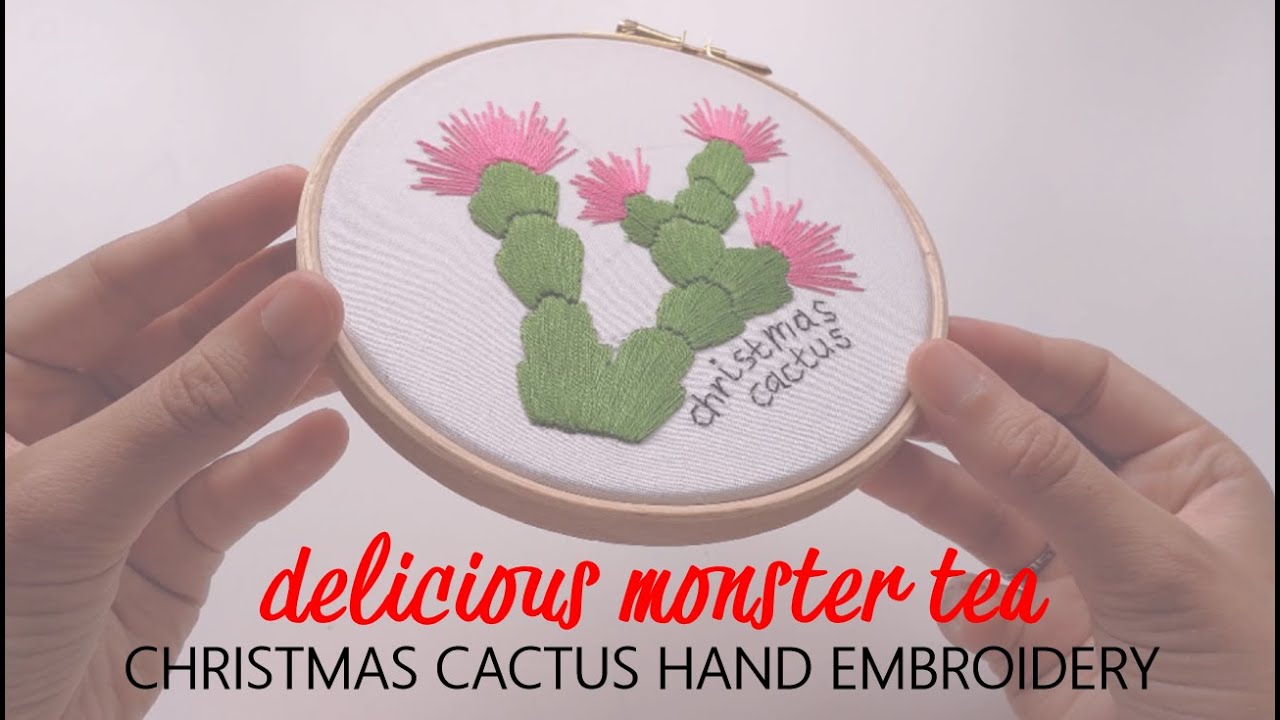 Christmas Cactus Embroidery Tutorial