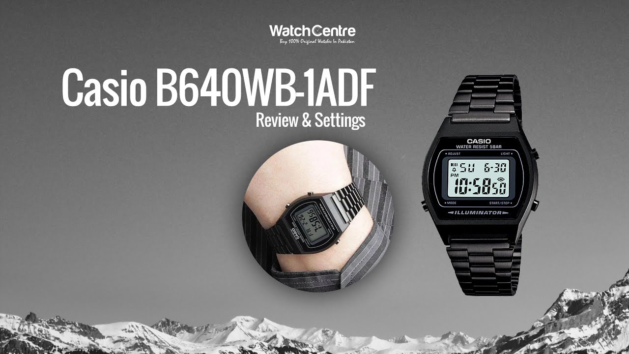 B640WB-1ADF Casio Vintage Black ION Plated Digital Wrist Watch Review & Settings