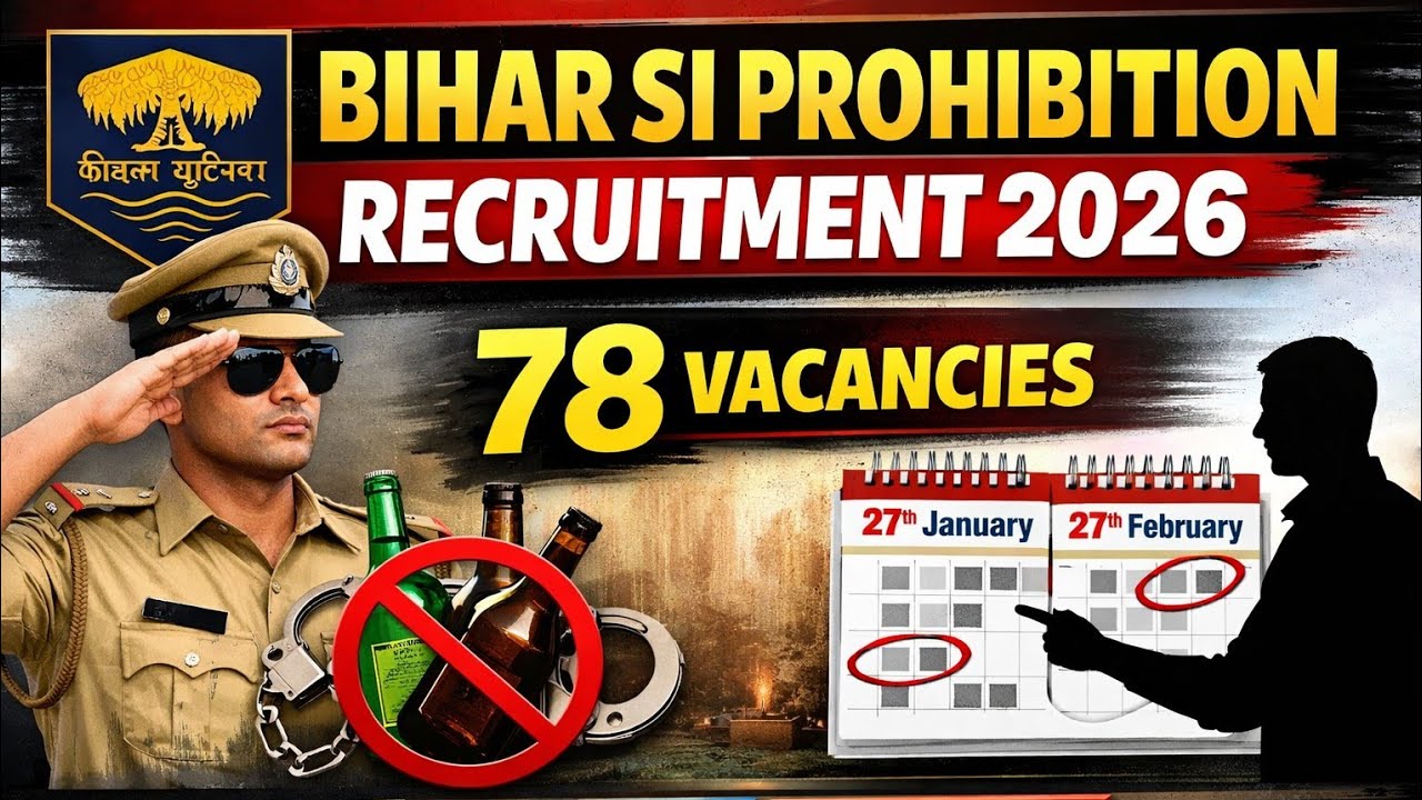 Bihar SI Prohibition Vacancy 2026 | BPSSC SI Prohibition Notification | Eligibility, Fee, Selection
