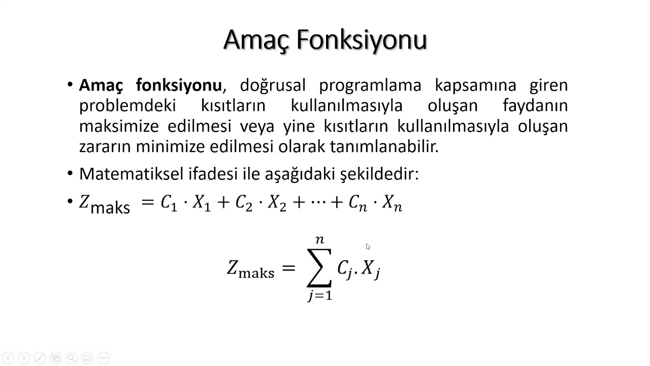 2. Ders Doğrusal Programlama  Model Kurma