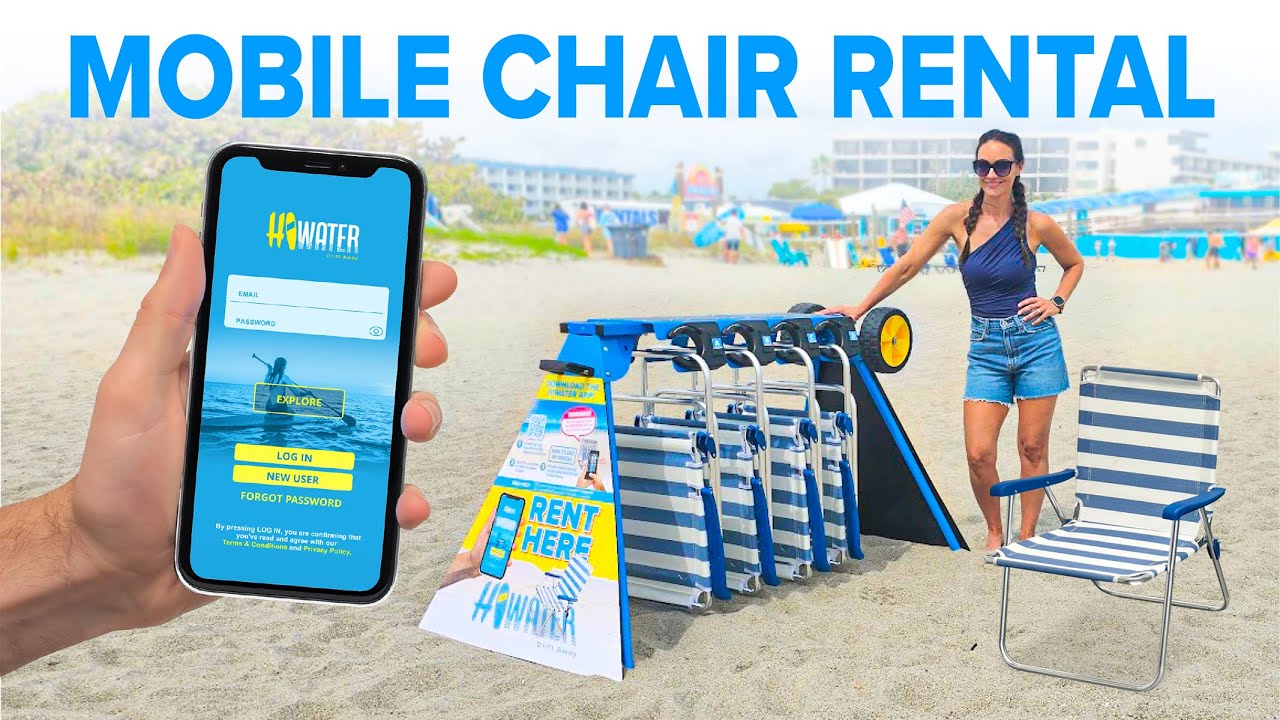 Mobile Chair Rental Rack - Rent chairs with phone on the beach or anywhere! Solar Power Business