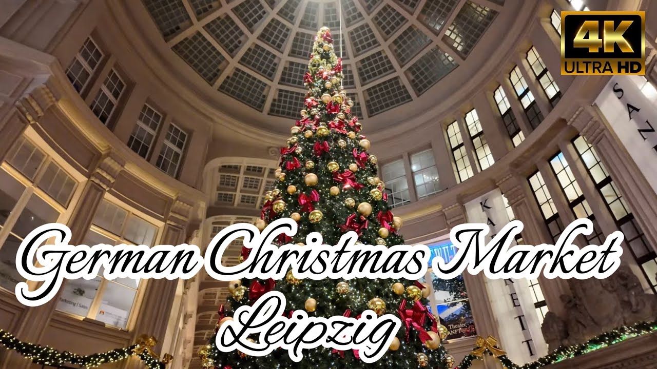 German Christmas Market | Leipzig Traditional Christmas Market Walk 4K 