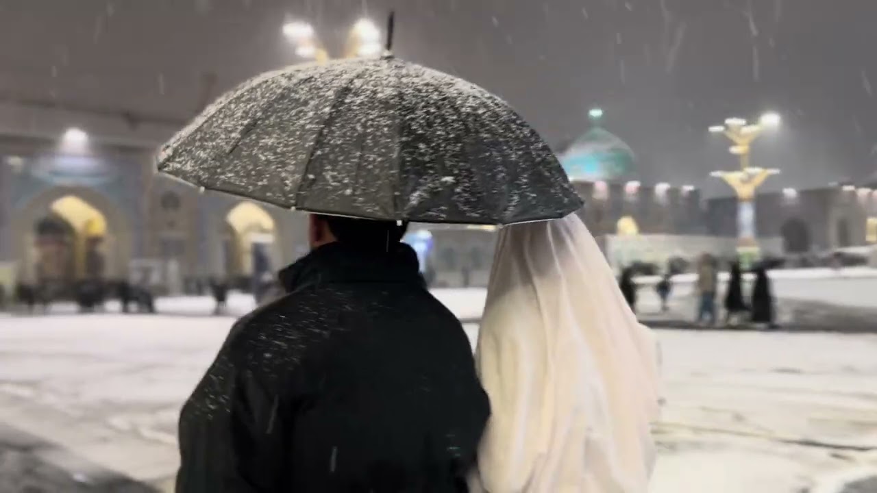 Snow covers the shrine gently, but Imam Reza&rsquo;s love reaches my heart so deeply.