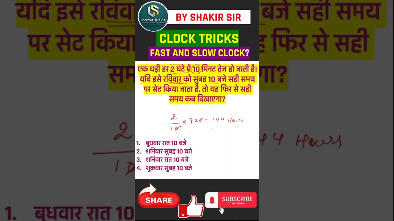 Clock Reasoning Tricks ⏰🔥 | SSC CGL CHSL | RRB NTPC  