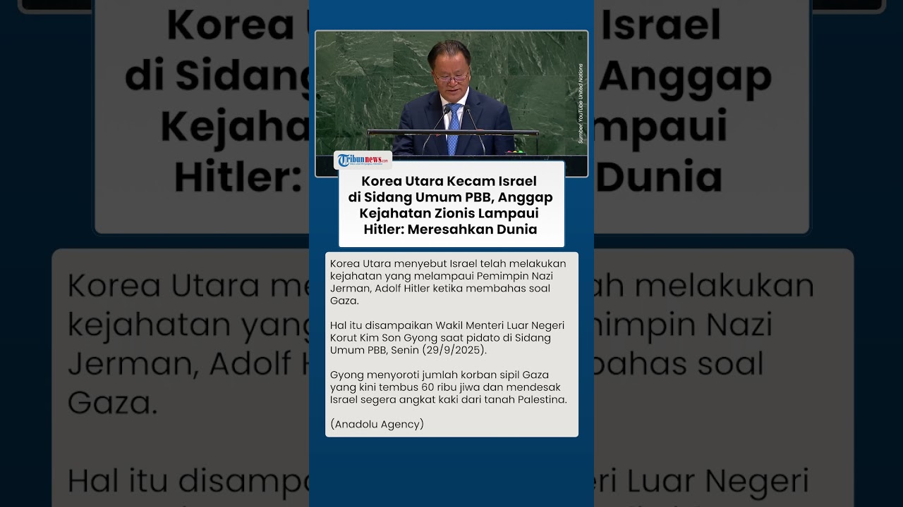 Korea Utara Kecam Israel di Sidang Umum PBB, Kejahatannya Dianggap Lampaui Hitler: Meresahkan Dunia