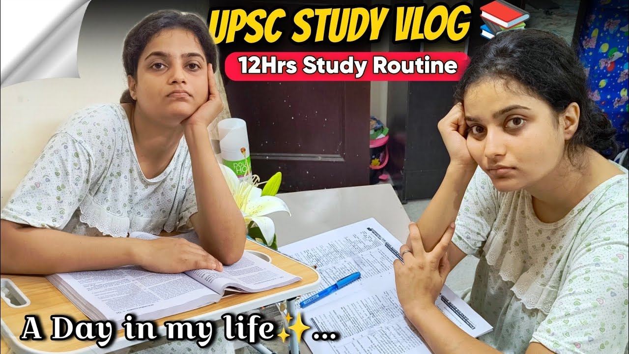 12hrs+ Study Vlog 📚 | My Morning to Night Routine for UPSC 2026🔥 | #vlog 