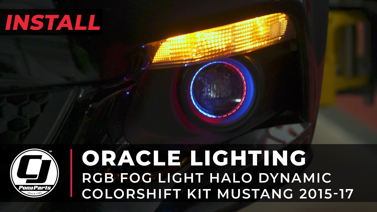 2015-2017 Mustang Install | Oracle RGB Color Shift Fog Light Halo