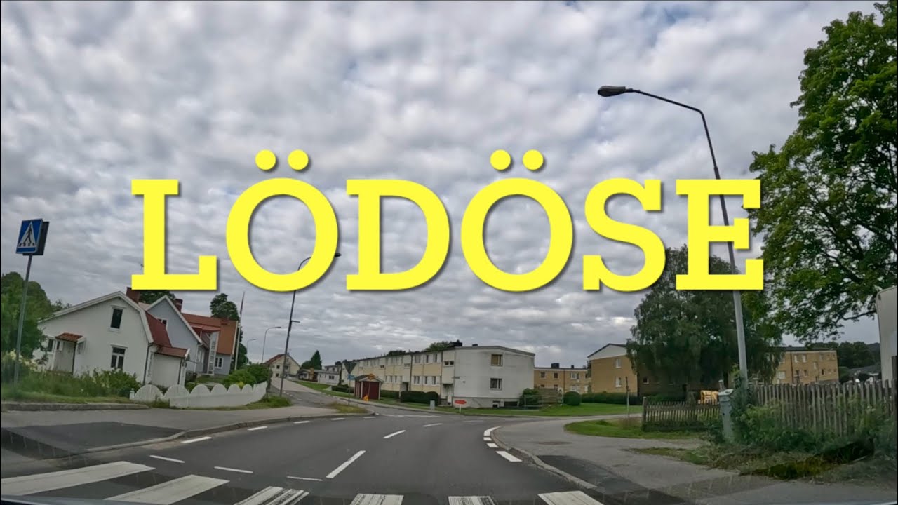Lödöse. Sverige / Dashcam Video
