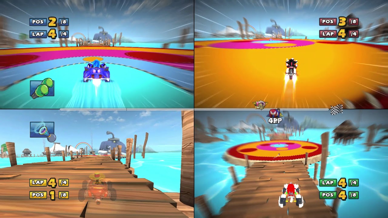 Sonic Amigo Shadow & Knuckles who can do it better? Split Screen