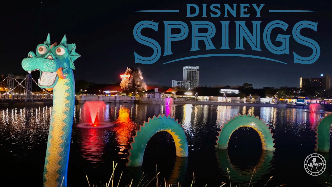 Disney Springs 2021 FULL Walkthrough at Night in 4K | Walt Disney World Orlando Florida October 2021