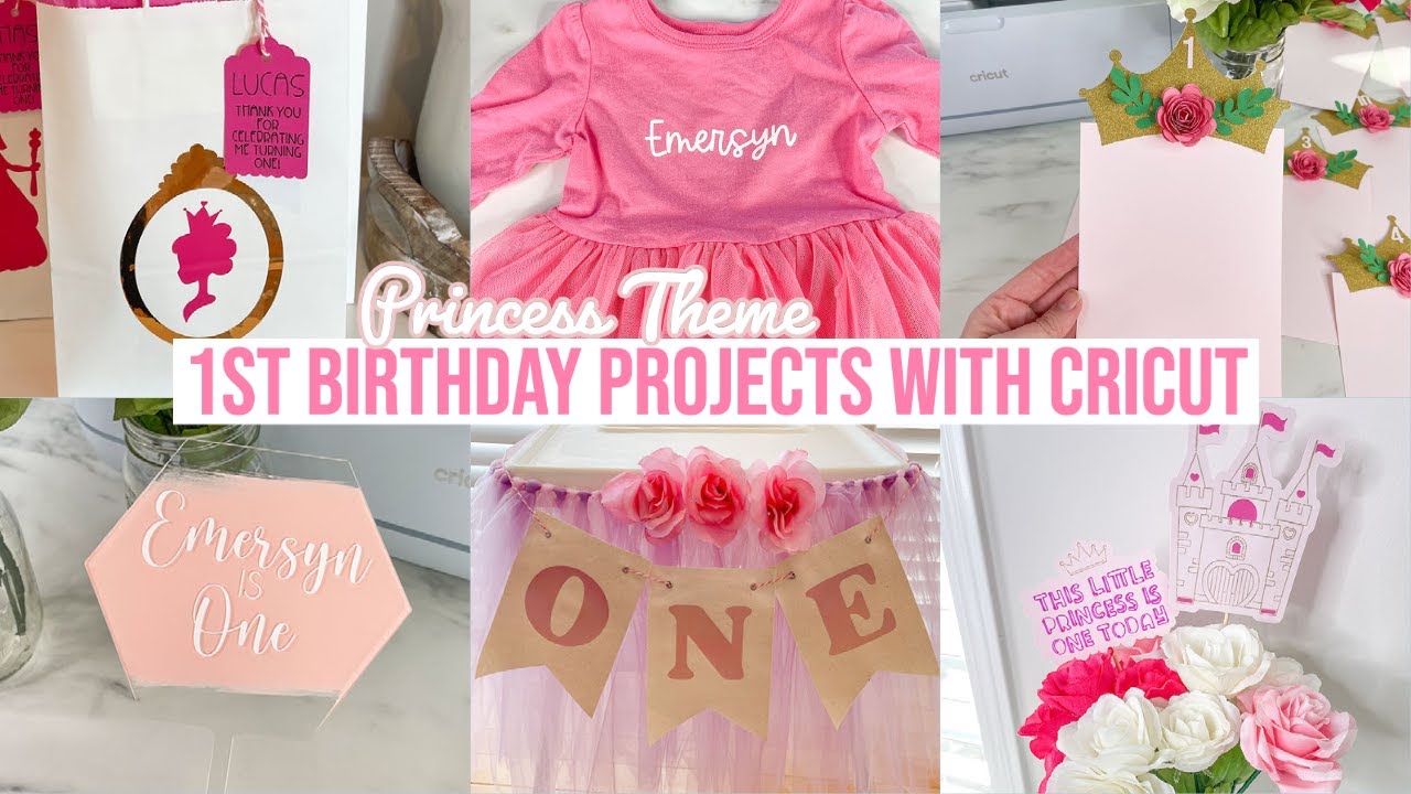 1ST BIRTHDAY PARTY DECOR IDEAS USING CRICUT | PHOTO & HIGH CHAIR BANNER, ACRYLIC CAKE SIGN, & MORE!