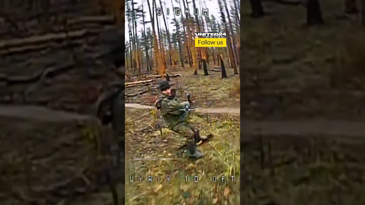 Russian Soldier Slipped While Running From Ukrainian FPV Drone #warinukraine