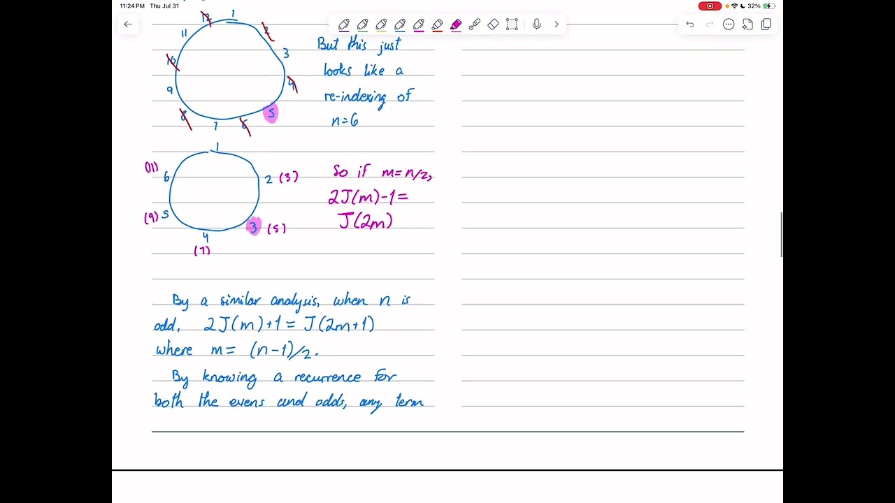 Discrete Math - Video 0005 - The Josephus problem