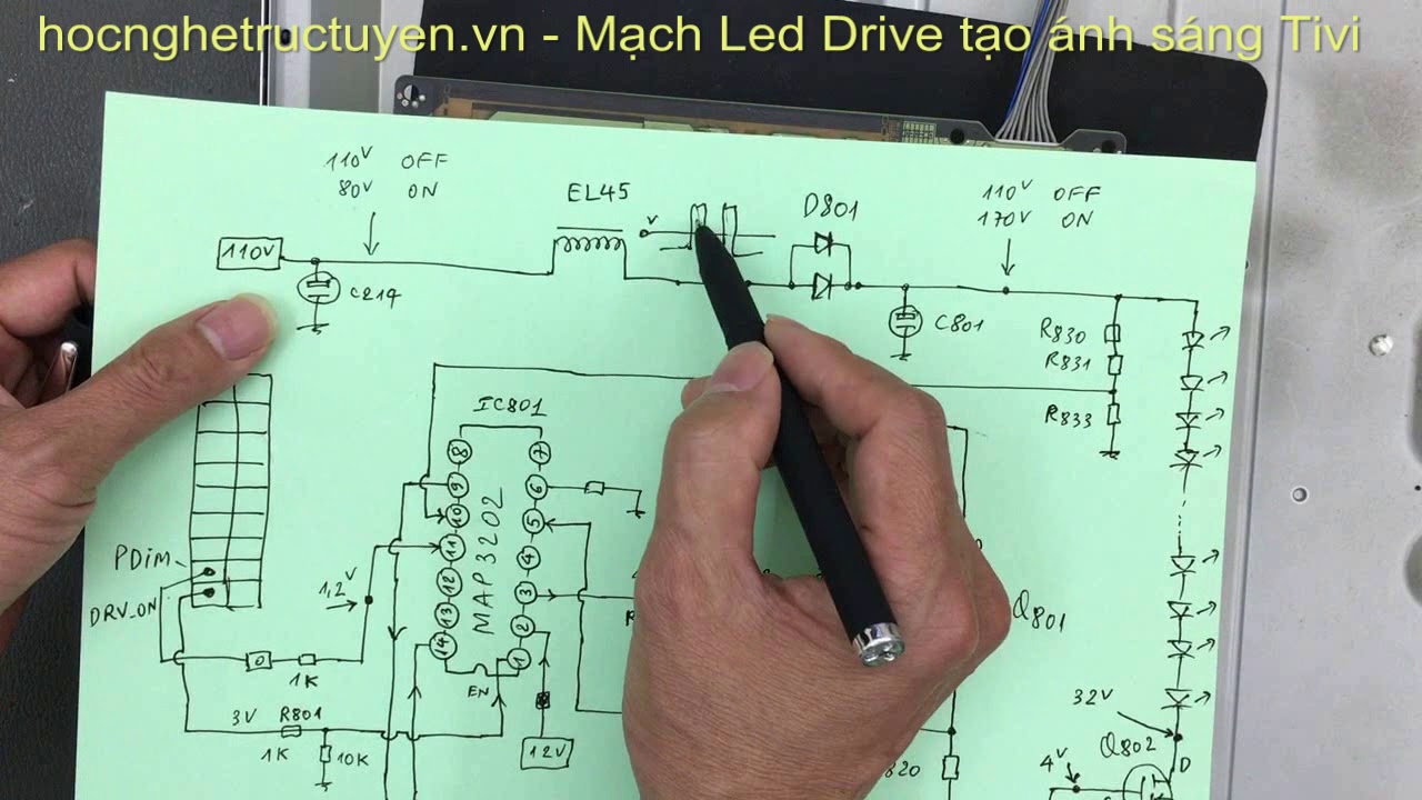 Dạy nghề Điện tử , Dạy Sửa Tivi LCD - Led, Nguyên lý mạch Led Drive điều khiển ánh sáng