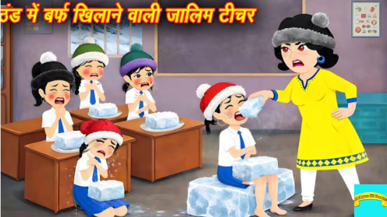 ठण्ड में बर्फ खिलाने वाली जालिम टीचर🥶 || Zalim Teacher😱 || Kahaniyan || Moral Stories
