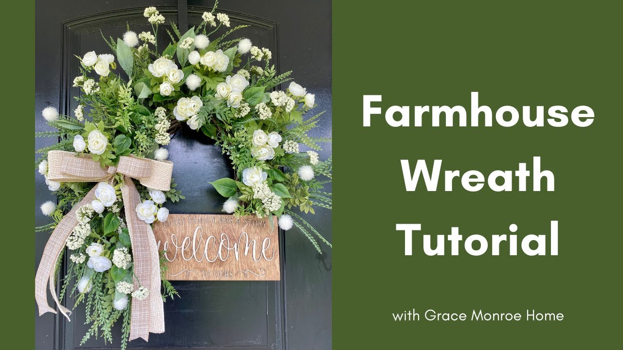 DIY Farmhouse Wreath - How to Make a Farmhouse Wreath for Your Front Door!
