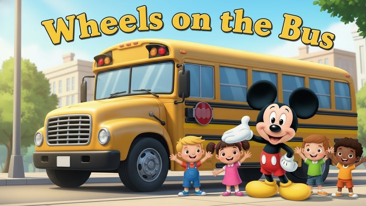 Wheels on the Bus | Nursery Rhymes & Kids Songs |  Mickey Fun World