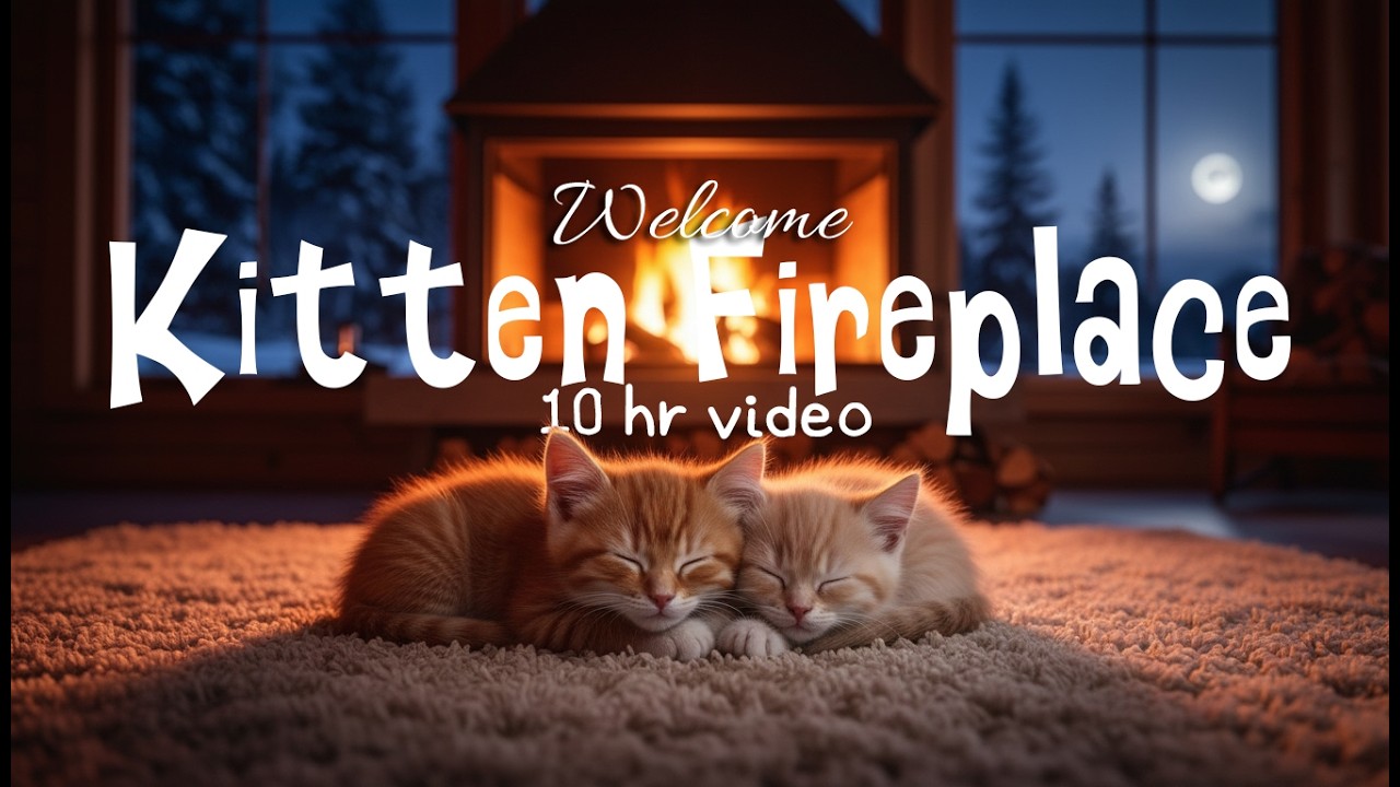 Ultimate Cozy Sleep Ambience 🔥 10-Hour Fireplace Sounds with Sleeping Kittens
