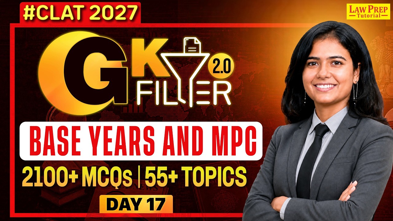 CLAT 2027 GK & Current Affairs | Base Years & MPC | 40 MCQs | CLAT 2027 Preparation