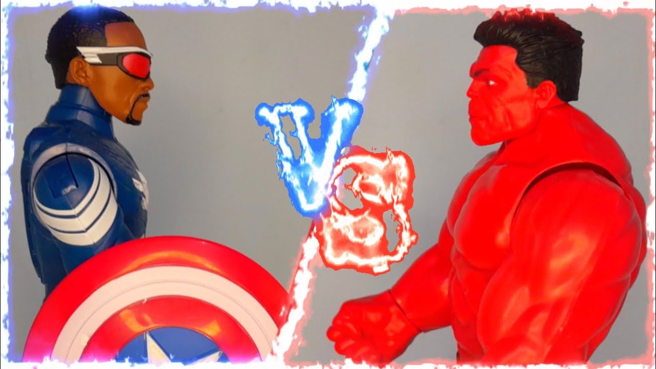 Boneco do Capitão América e Hulk Vermelho de Admirável Mundo Novo da Hasbro