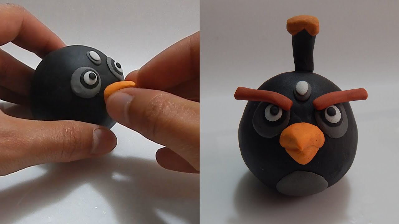 Как сделать бомбу из пластилина 💣(БОМБА)💣 Урок по лепке из глины (ANGRY BIRDS)