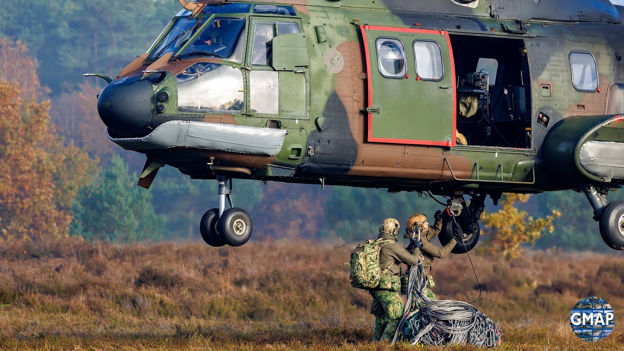 AS532 Cougar Slingery close distance #military