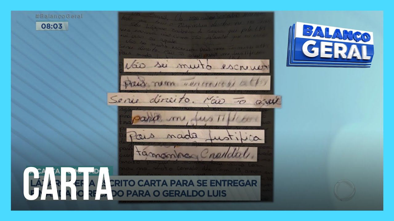 Geraldo Luís lê carta que teria sido escrita por Lázaro