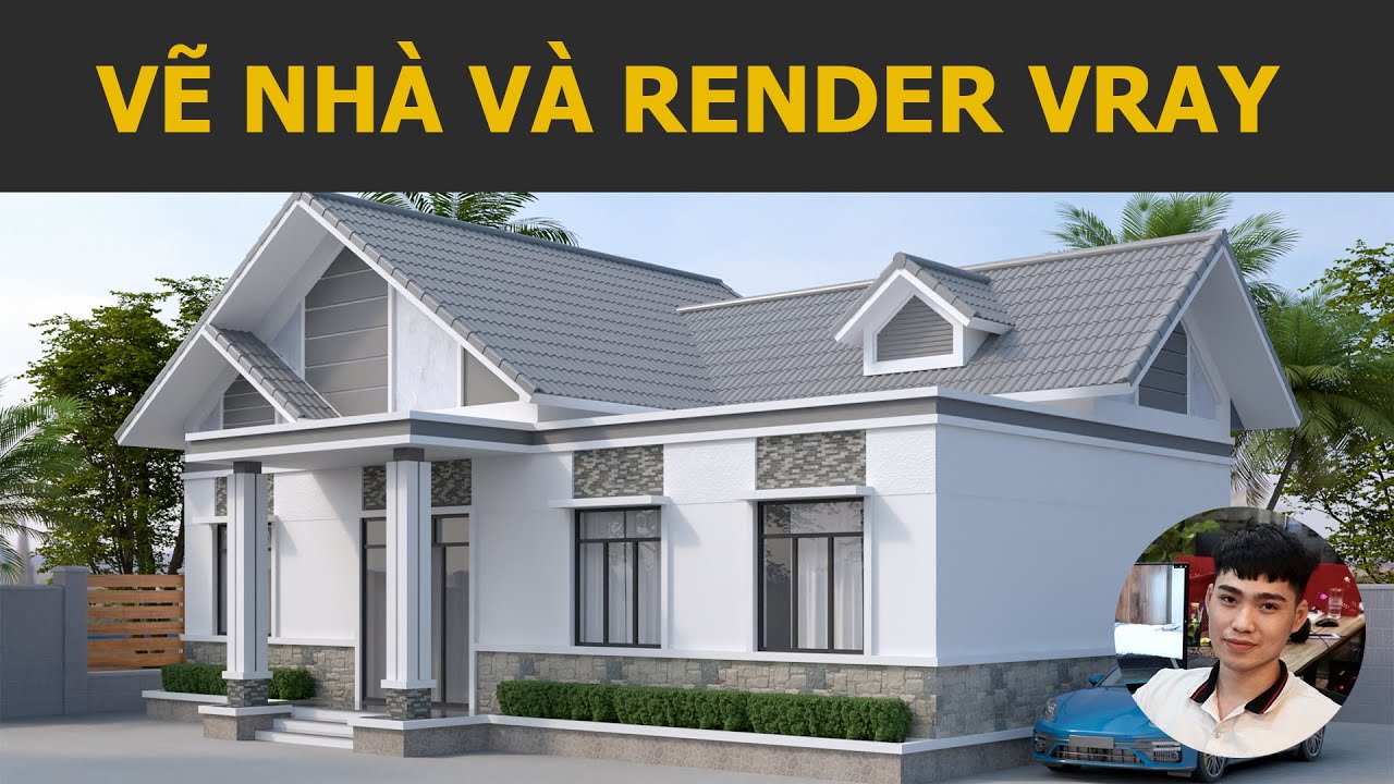 Hướng dẫn vẽ nhà 1 tầng mái Thái và render Vray trong Sketchup cho người mới