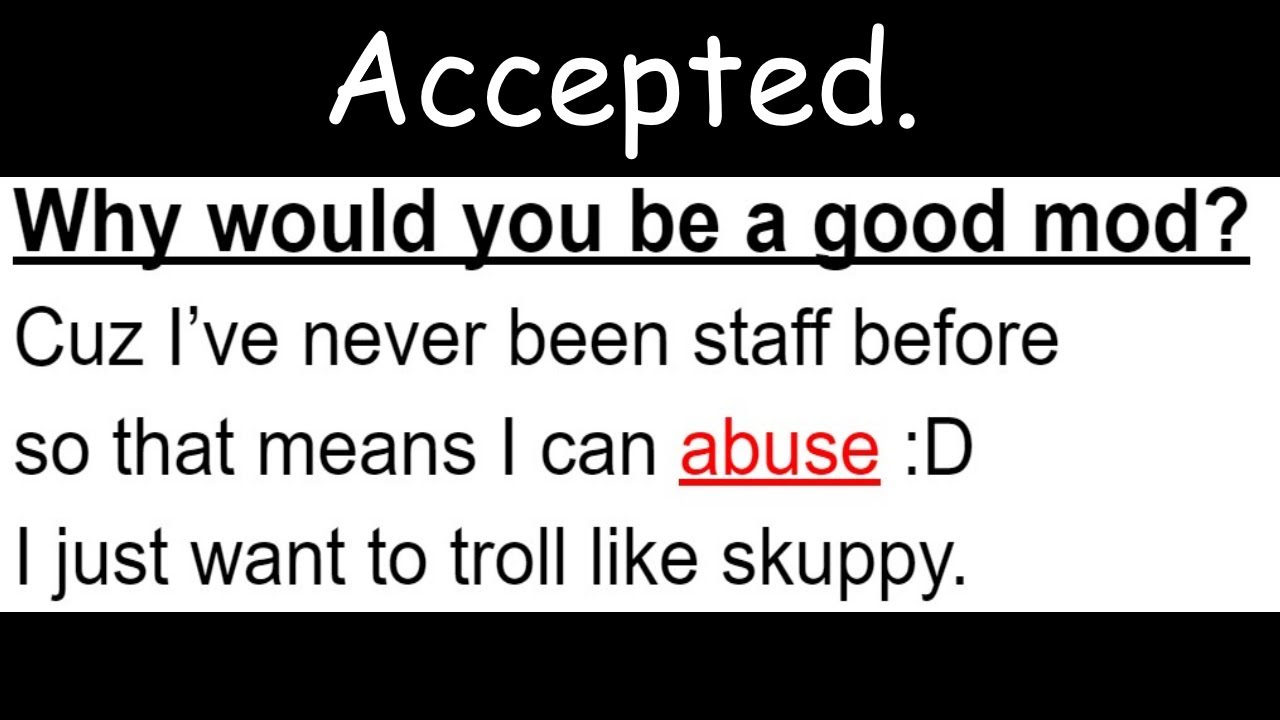 Minecraft Staff Applications, But You Lose Brain Cells