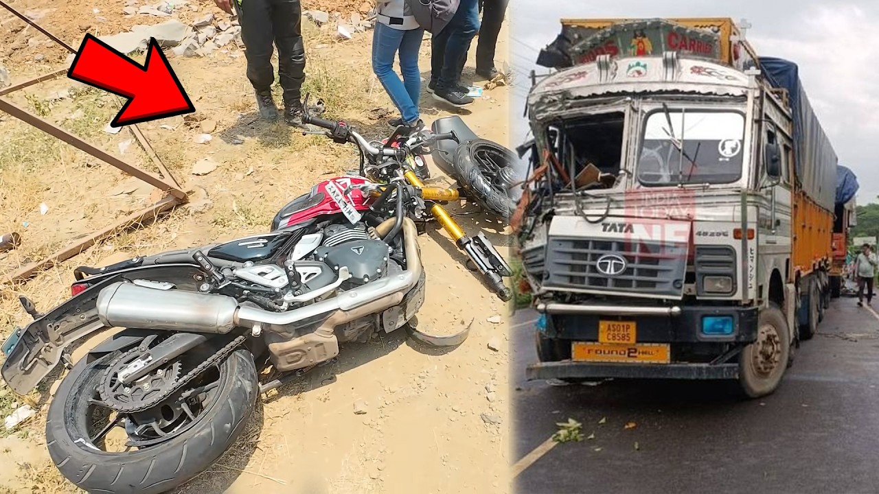Triumph Speed 400 vs Truck Crashed at High Speed ⚠️