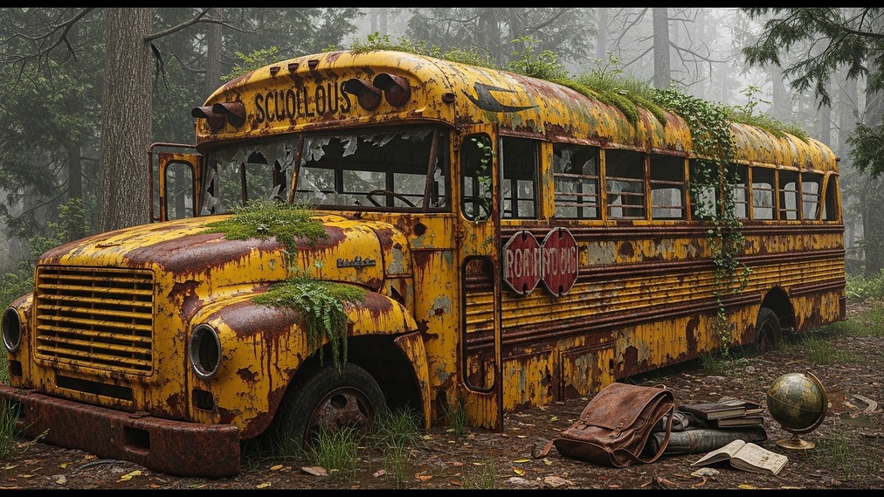 Restoring a Rusty Blue Bird School Bus Found in an Abandoned Schoolyard | Full ASMR Cleaning