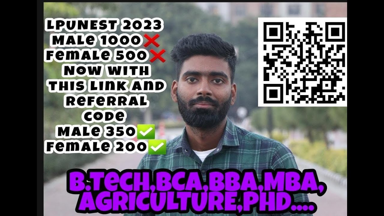 LPUNEST Registration 65% discount Referral code (Scratch code) LPUDMN797 for B.Tech,BCA,BBA,MBA,PHD